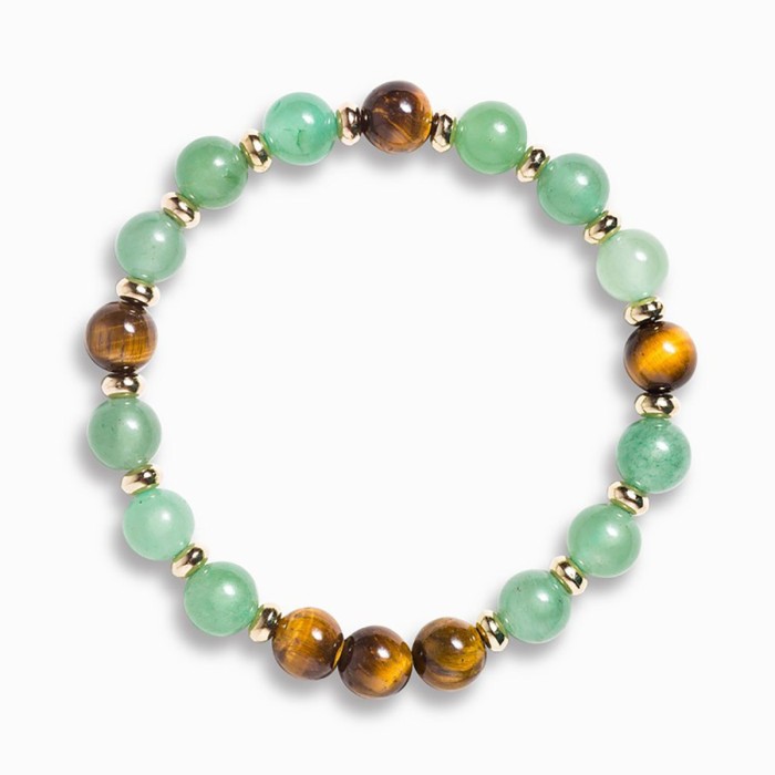Cross-Border New Handmade High-End Green Aventurine Tiger Eye Stone Beads Without Card K Cross-Border Hot Item