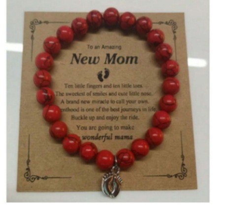 Cross-Border Hot-Selling Women's Friendship Bracelet Pink Zebra Red Vein Stone Purple Agate Beaded Anklet Bracelet Lapis Lazuli Bracelet