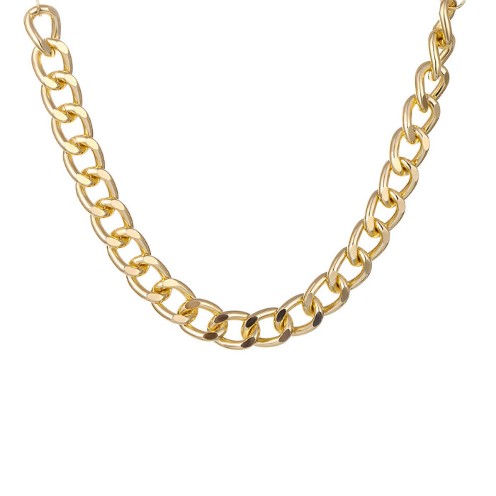 Korean Jewelry Retro Exaggerated Thick Necklace Ins Hip-Hop Collarbone Necklace