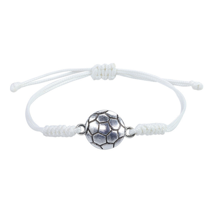 Cross-Border Hot-Selling Hand-Woven Baseball Football Basketball Volleyball Alloy Bracelet Source Factory In Stock