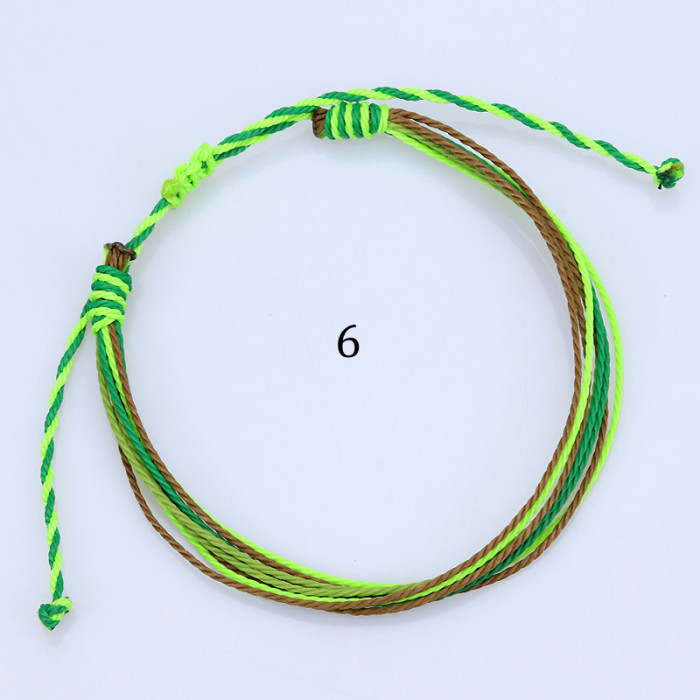 Amazon Hot-Selling West Coast Style Waterproof Wax Thread Woven Bracelet in Stock Wholesale Exquisite Craftsmanship Q...