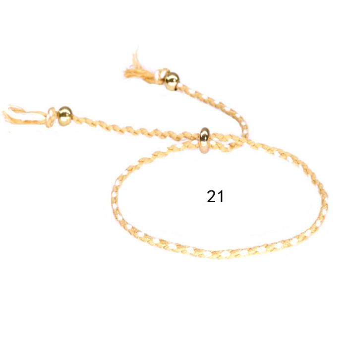 Amazon Hot-Selling Bracelet Copper Beads Tassel Hand Jewelry Colorful Cotton Thread Bracelet Unisex Ins Yiwu Foreign Trade New Model