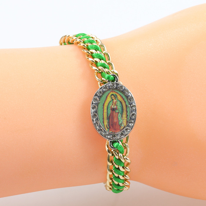 Factory In-Stock New Virgin Mary Woven Bracelet Christmas Easter Party Gift Bracelet