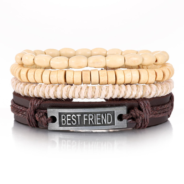 European and American Cross-Border Jewelry Simple Women's Handmade Woven Bracelet Men's Leather Bracelet Wholesale Cheap Hand Ring Hand Jewelry