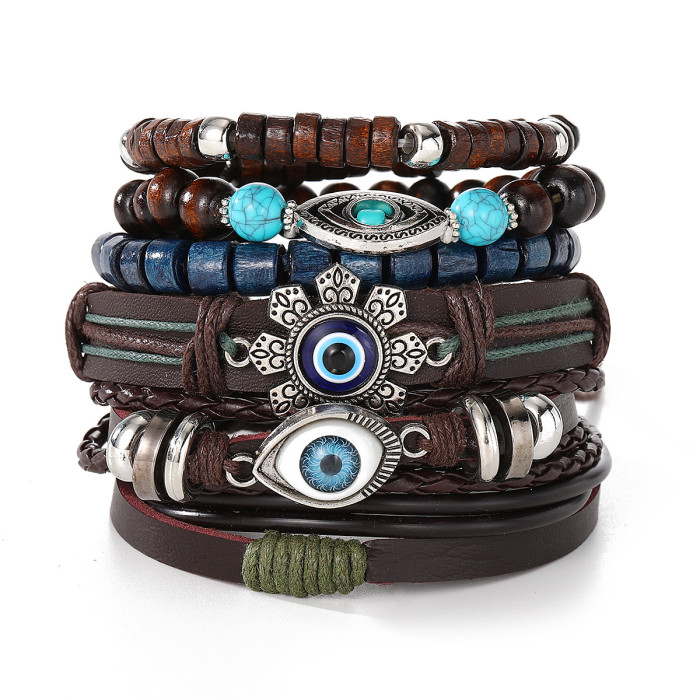 Summer New Fashion Hot Selling Butterfly Plum Blossom Turquoise Chicken Wing Wood Handmade Woven Personality Bracelet...