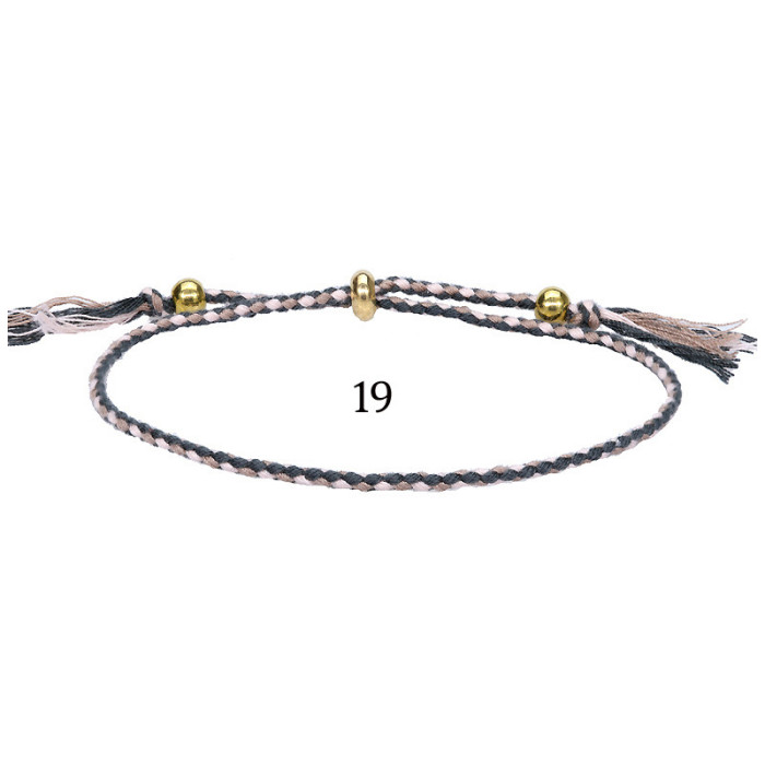 Cross-Border Hot-Selling Bracelet Woven Rope Couple Bracelet Men and Women Cultural Play Accessories Ethnic Tibetan Style Cotton Rope Copper Beads Tassel