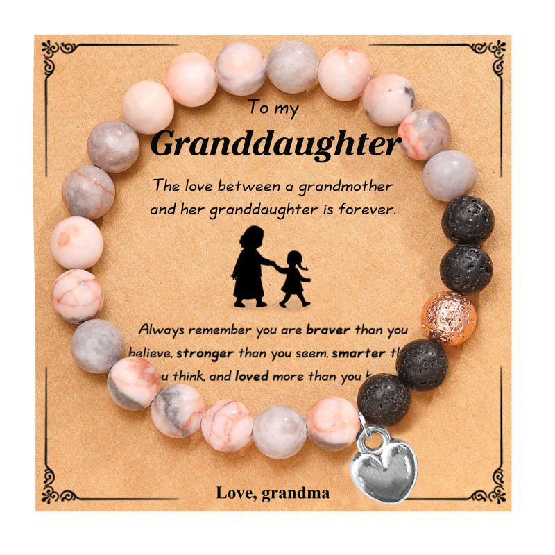 European and American Cross-Border Hot Sale Heart Bracelet Men's Handmade Pendant Accessories Women's Versatile High-End Card Bracelet Gift