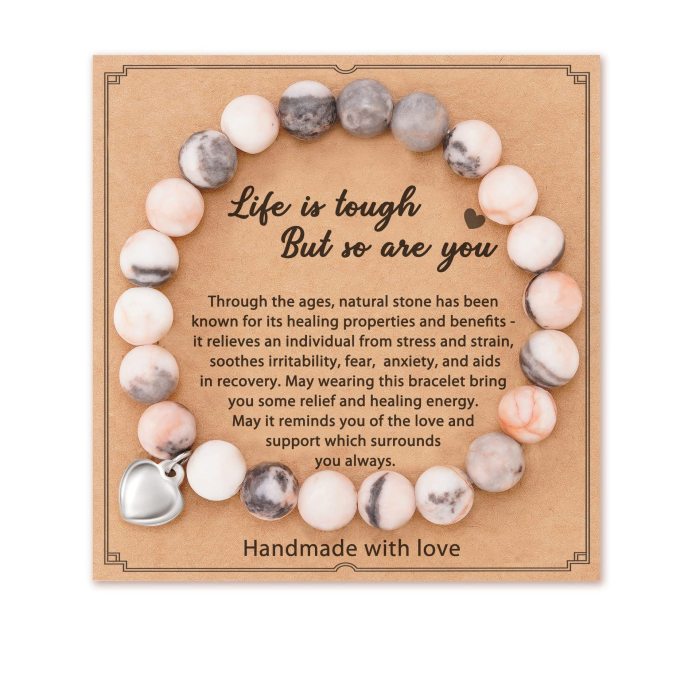 European and American Cross-Border Hot Sale Heart Bracelet Men's Handmade Pendant Accessories Women's Versatile High-End Card Bracelet Gift