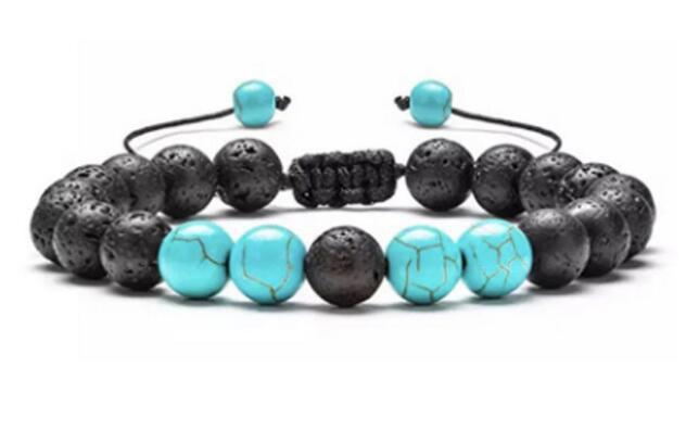 Amazon Bestselling Seven Meridians Chain Gold Jewelry Bracelet Colorful Volcanic Stone Turquoise Tiger Yoga Woven Bracelet