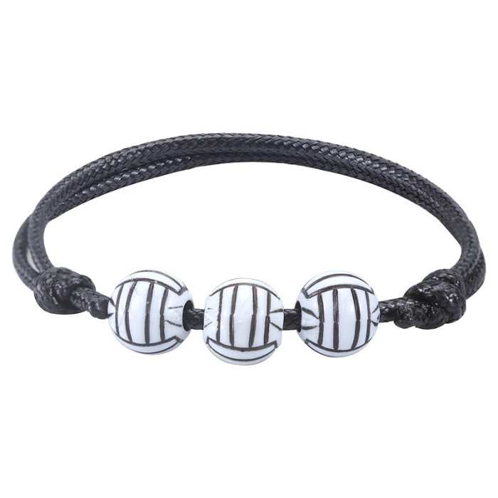 Cross-Border Hot Item Simple Personality Versatile Ball Sports Jewelry Softball Soccer Baseball Bracelet Beaded Bracelet In Stock
