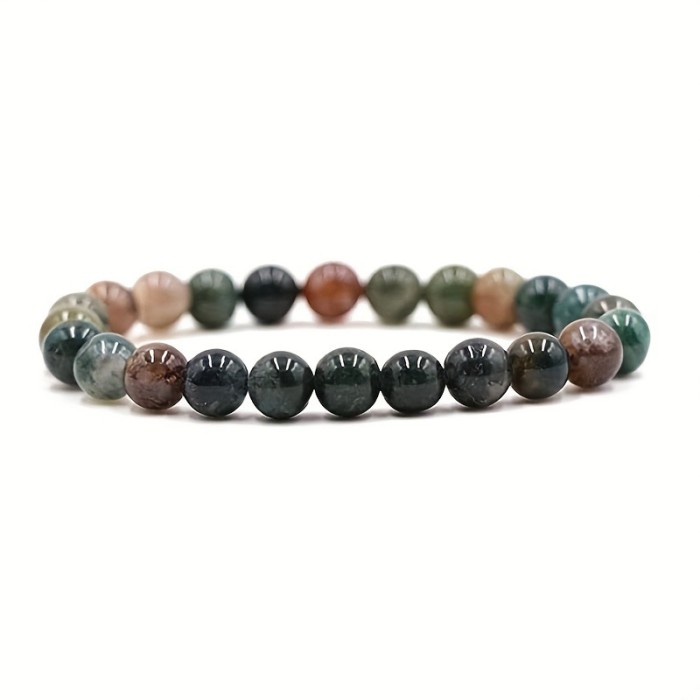 Cross-Border European and American Men's Tiger Eye Stone 8mm Beaded Bracelet Jewelry Black Gallstone Obsidian White Pine Bracelet Wholesale