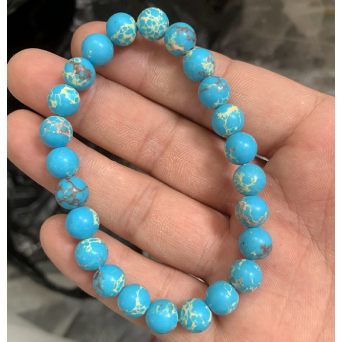 New Arrival Agate Pink Crystal Aquamarine Beaded Bracelet Tiger Eye Elastic Bracelet Amazon Foreign Trade Jewelry