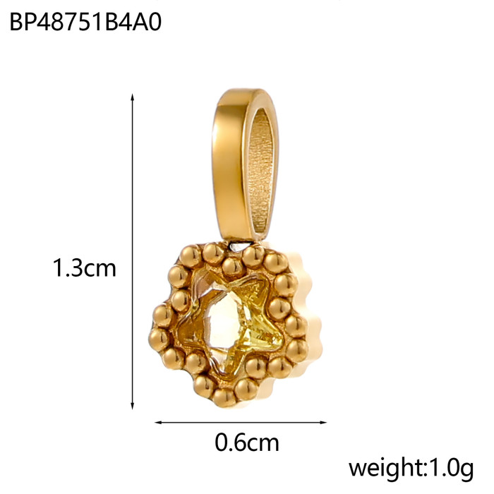 Five-Pointed Star Zircon Pendant Accessories DIY Series Niche December Birthstone Jewelry Accessories Wholesale, Neck...