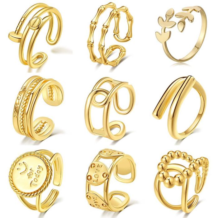 Ins Punk Style Open Metal Ring Disco Hip-Hop Fashion Jewelry Hot Sale HZS1958