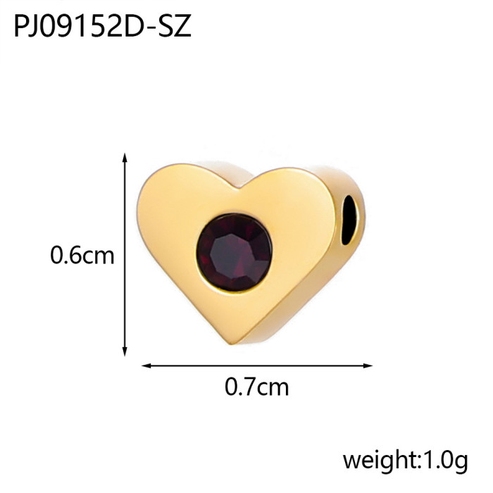 European and American Hot-Selling Stainless Steel Jewelry Accessories Inlaid Rhinestone Necklace Bracelet Accessories DIY Round Pendant Hanging Piece