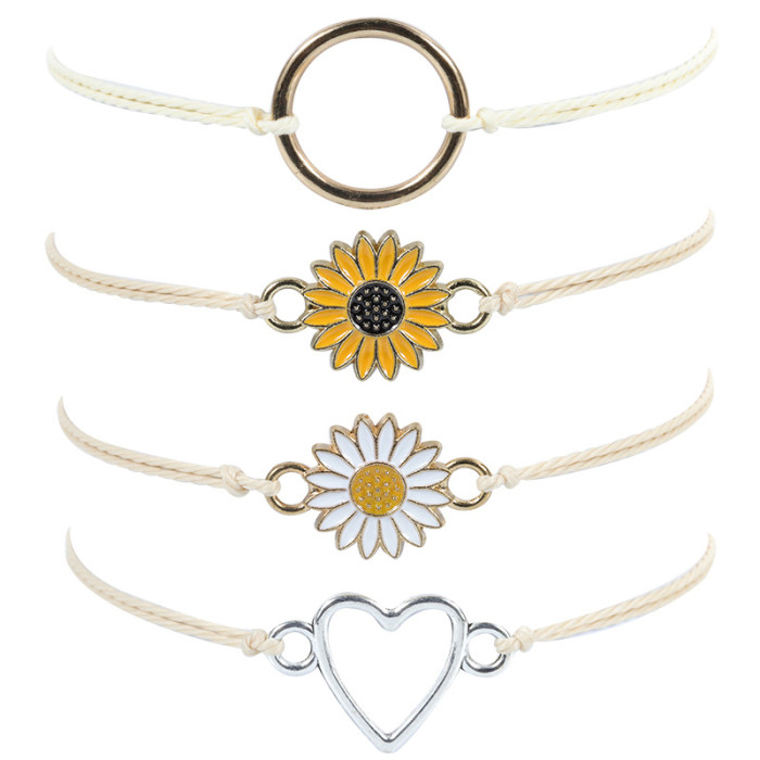 New Bohemian Style Ocean Series Surf Bracelet Sun Moon Daisy Friendship Bracelet