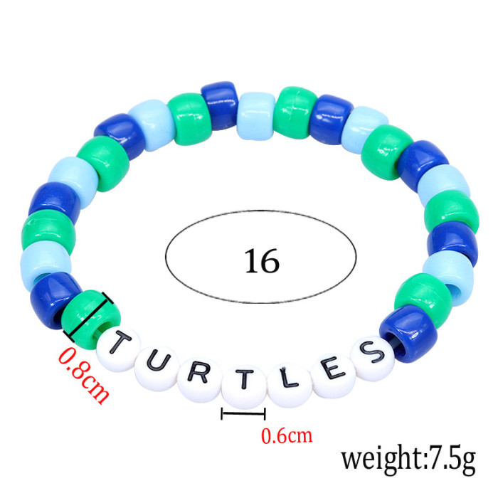 New Amazon Source Rainbow Rice Beads Beaded Bracelet Handmade Woven 26 Letter Beads Bracelet 3-Piece Set