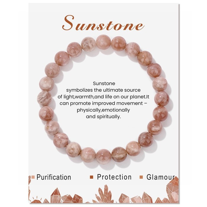 Amazon Hot-Selling Beaded Bracelet Single Loop Elastic Cord 8mm Amethyst Agate Gift Bracelet Women's Rose Quartz Bracelet