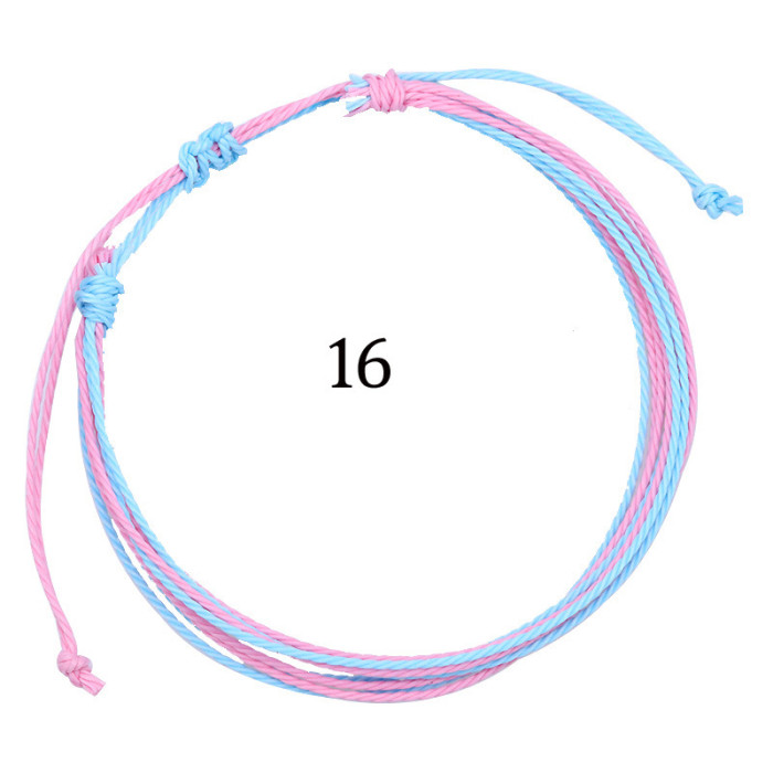 Cross-Border Hot Selling Jewelry Wholesale Taiwan Wax Thread Handmade Braided Bracelets Multicolor Rope Braided Friendship Bracelets Manufacturer