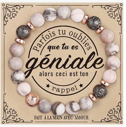 Cross-Border Jewelry Pink Zebra Stone Bead Bracelet Festival Gift for Men and Women Friendship Heart Bead Bracelet Wholesale Hot Item