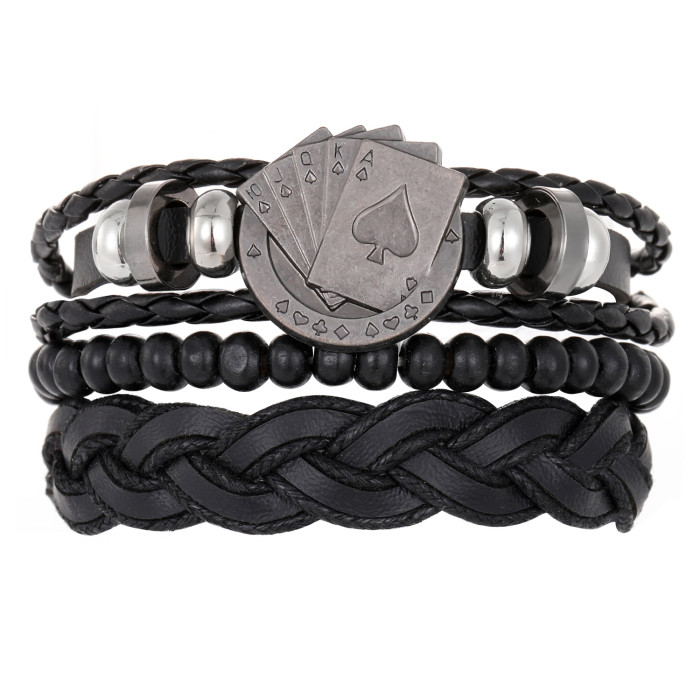 European and American Cross-Border Jewelry Simple Women's Handmade Woven Bracelet Men's Leather Bracelet Wholesale Cheap Hand Ring Hand Jewelry