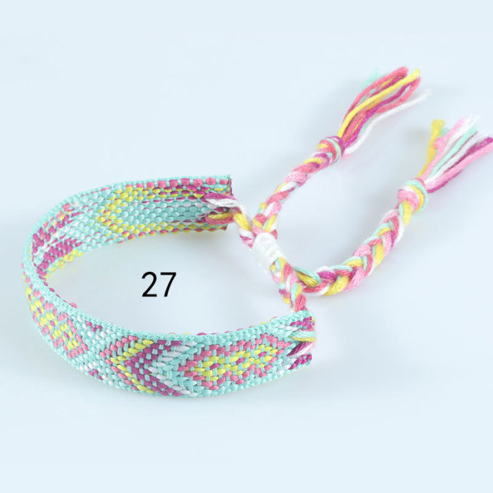 Cross-Border New Nepali Ethnic Style Woven Bracelet Colorful Tassel Lucky Friendship Bracelet Manufacturer In Stock