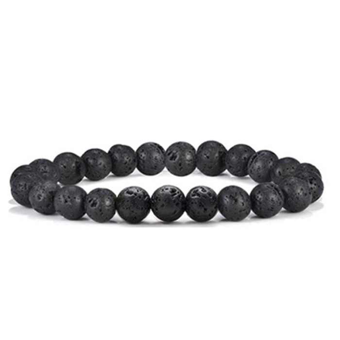 8mm Obsidian Tiger Eye White Turquoise Beaded Bracelet Volcanic Stone Rose Quartz Hematite Couple Set Bracelet Jewelry