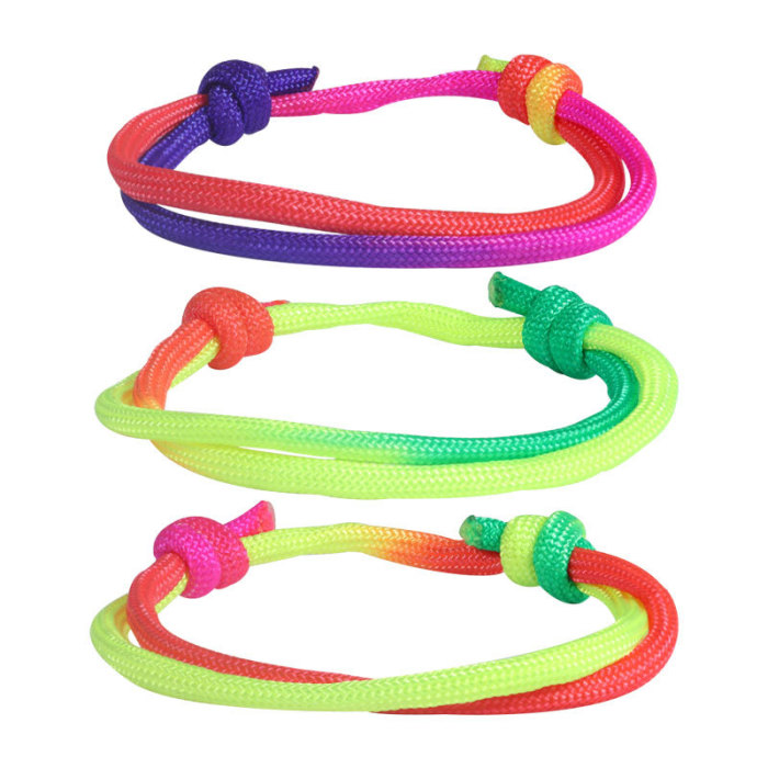 Amazon Hot Neon Rope Braided Friendship Bracelet Teenagers Adjustable Carrying Strap Little Angel Party Gift