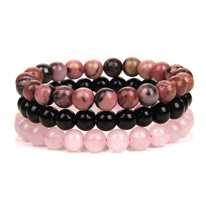Cross-Border New 8MM Tiger Eye Stone Bracelet Turquoise Hematite Amethyst Set Bracelet for Women and Men Jewelry