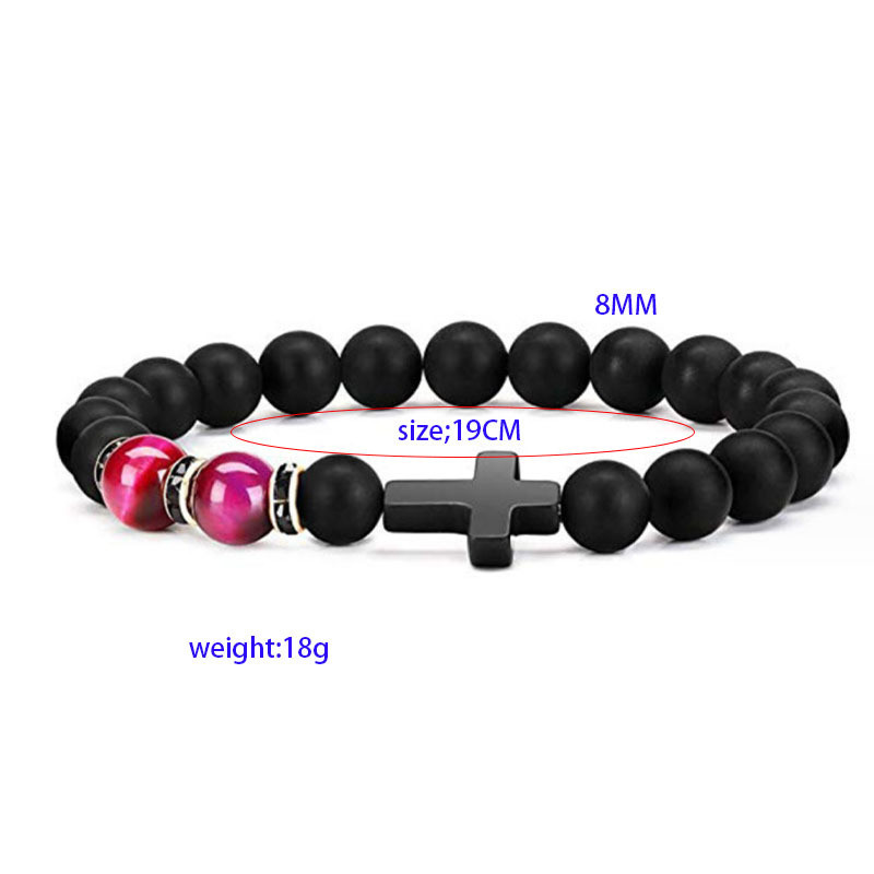 Amazon Hot-Selling Cross Imitation Obsidian Tiger Eye Stone Bracelet for Men and Women Handmade Beaded Bracelet Direct from Manufacturer