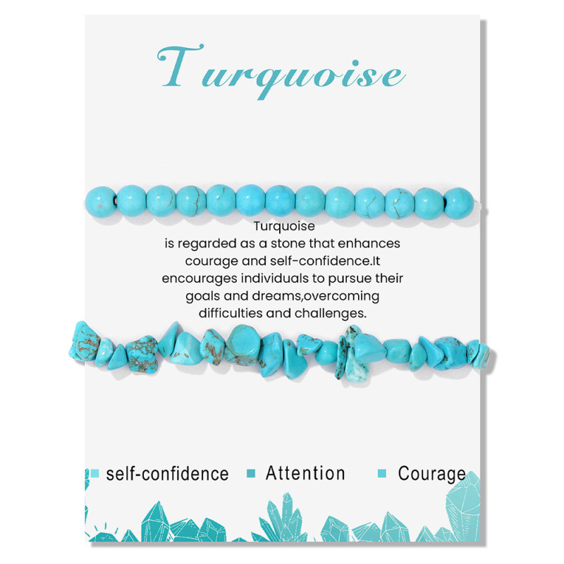 Amazon Hot-Selling Crystal Agate Beaded Bracelet European and American Irregular Stone Beads 2-Piece Set Bracelet Export Exclusive