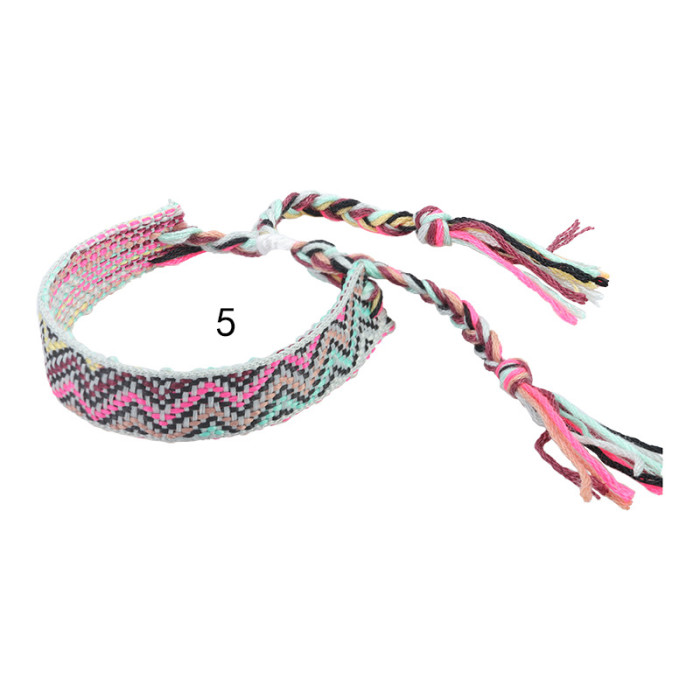 New Arrival Ethnic Style Woven Bracelet Wide Wrist Strap Multicolored Tassel Bracelet in Stock Wholesale Quantity Dis...
