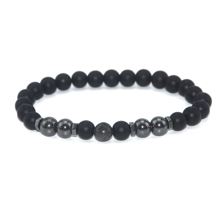 Cross-Border New Matte Black Bead Magnetic Anklet European and American Retro Snowflake Stone Magnetic Foot Jewelry Large Quantity at Great Price