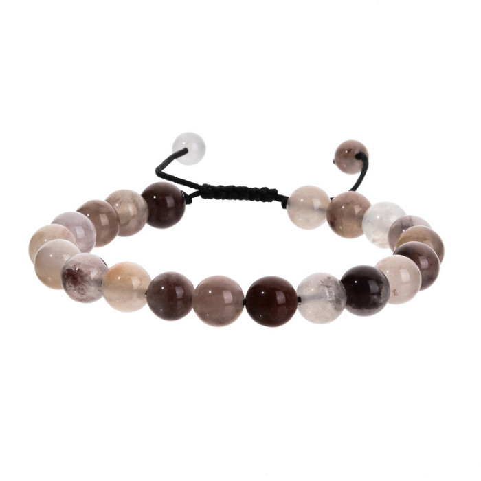 Cross-Border Jewelry Handmade Amethyst Braided Bracelet Geometric Agate Adjustable Bracelet Universal Wholesale