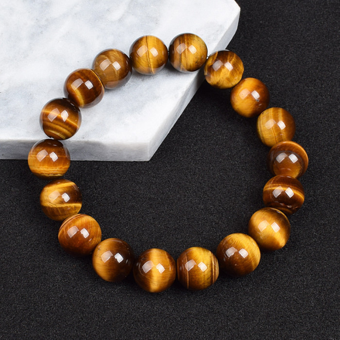 8mm Tiger Eye Stone Beaded Bracelet Bangle for Women Holiday Gift Friendship Sports Couple Bracelet Jewelry Hot Item