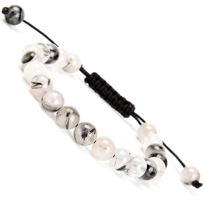 Cross-Border Hot-Selling Pink Quartz Amethyst Handmade Braided Bracelet Agate Adjustable Beaded Rope Jewelry
