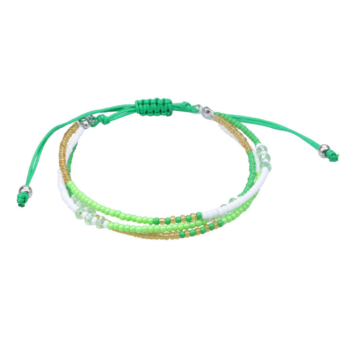 Cross-Border E-commerce Hot-Selling European and American Style Bracelet for Women and Men Hand-Woven Rice Beads Bohemian Colorful Fashion Accessories INS