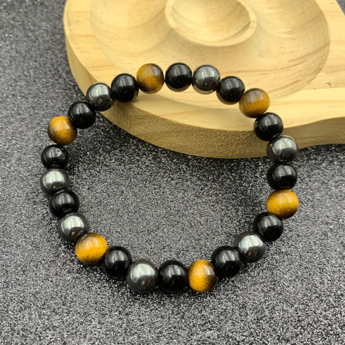 New TK Cross-Border Hot-Selling Bracelet High Imitation Tiger Eye Stone Blue Tiger Eye Green Tiger Eye Obsidian Bracelet Men's Bracelet