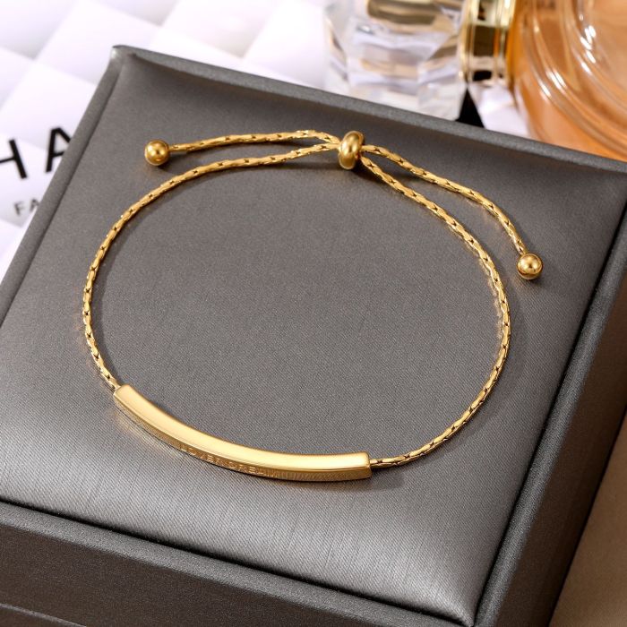 Hot-Selling Stainless Steel Bracelet Non-Fading High-End Niche Girl Heart Letter Bracelet Stainless Steel Jewelry