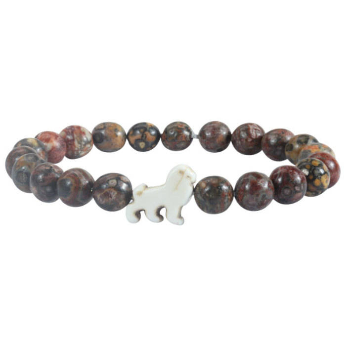 Cross-Border Hot-Selling Turtle Elephant Shark Elastic Bracelet Natural Stone Beaded Animal Tracking Bracelet