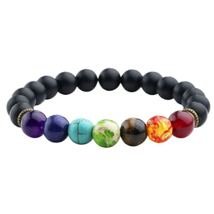Amazon Hot Selling European and American Volcanic Stone Beads Agate Bracelet Wholesale Cross-Border Popular Handmade Jewelry