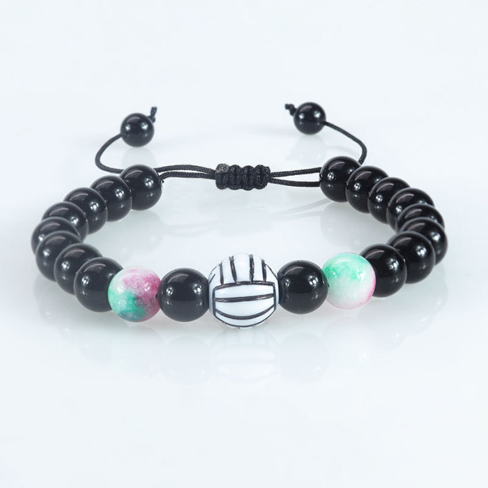 Amazon Cross-Border Hot Sale Charming Men's Bracelet Matte Couple Various Ball Accessories In Stock Wholesale