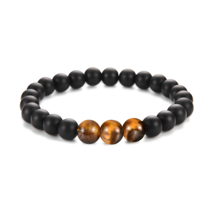 Amazon Hot-Selling Obsidian Men's Football Rugby Volleyball Hand-Woven Bracelet New Women's Beaded Bracelet