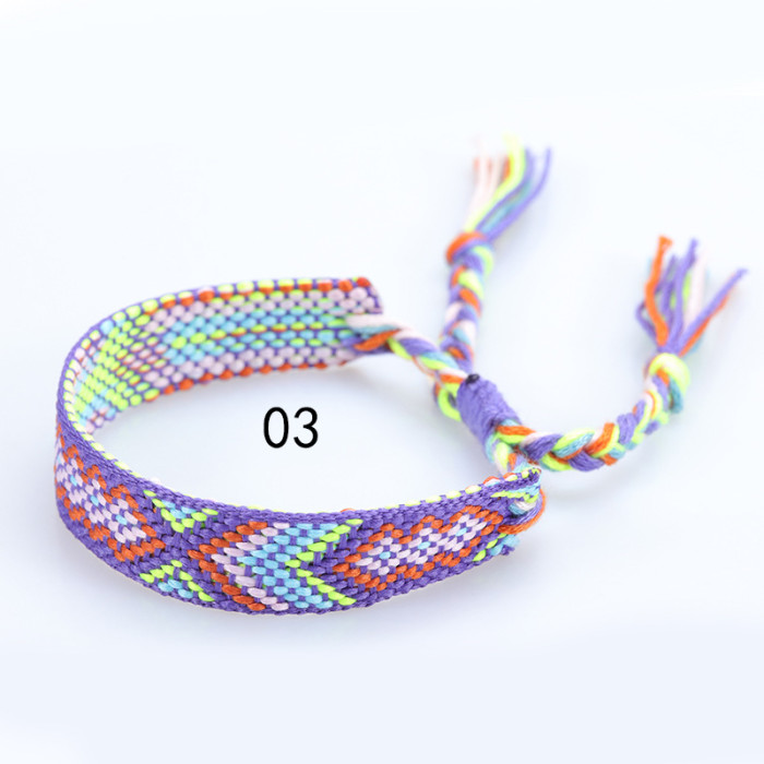 Cross-Border New Nepali Ethnic Style Woven Bracelet Colorful Tassel Lucky Friendship Bracelet Manufacturer In Stock