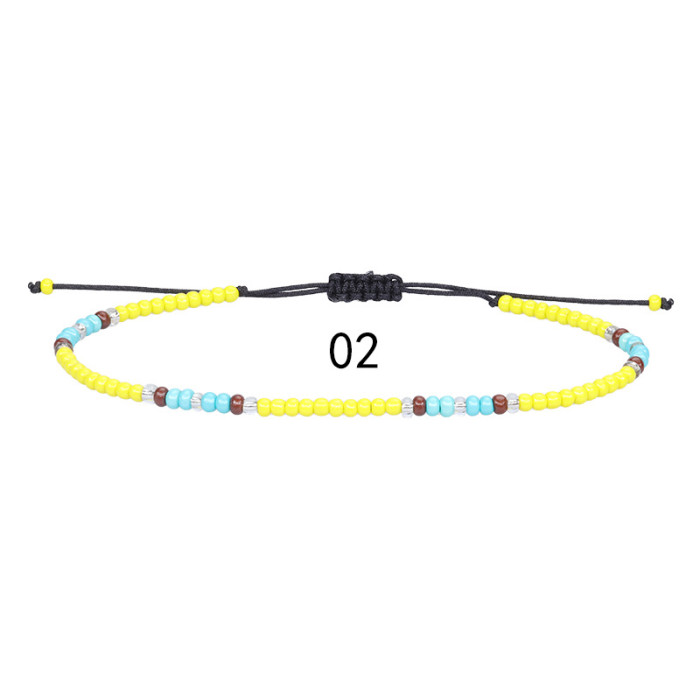 Hot-Selling Colorful Rice Bead Bracelet Summer Beach Surfing Hand Jewelry Manufacturer Wholesale in Stock