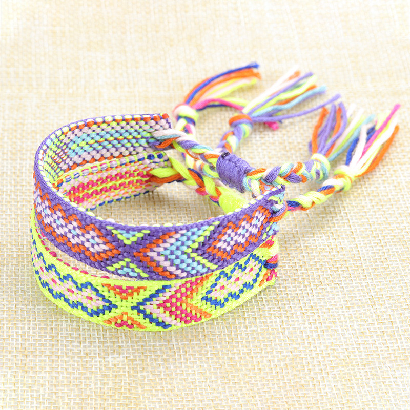 Cross-Border New Nepali Ethnic Style Woven Bracelet Colorful Tassel Lucky Friendship Bracelet Manufacturer In Stock