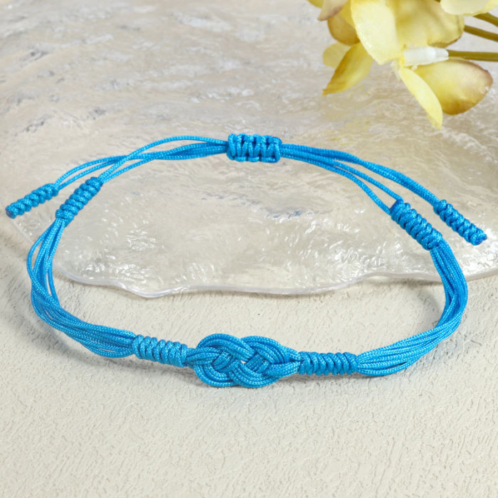 New Color-Block Ukraine Bracelet Hand-Woven Concentric Knot Bracelet Double Coin Knot Bracelet Foreign Trade Source