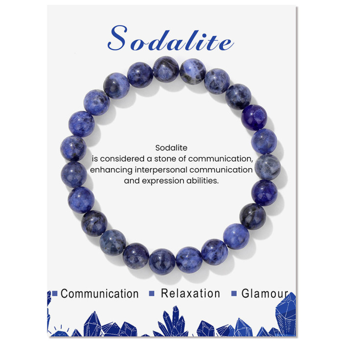 Amazon Hot-Selling Beaded Bracelet Single Loop Elastic Cord 8mm Amethyst Agate Gift Bracelet Women's Rose Quartz Bracelet