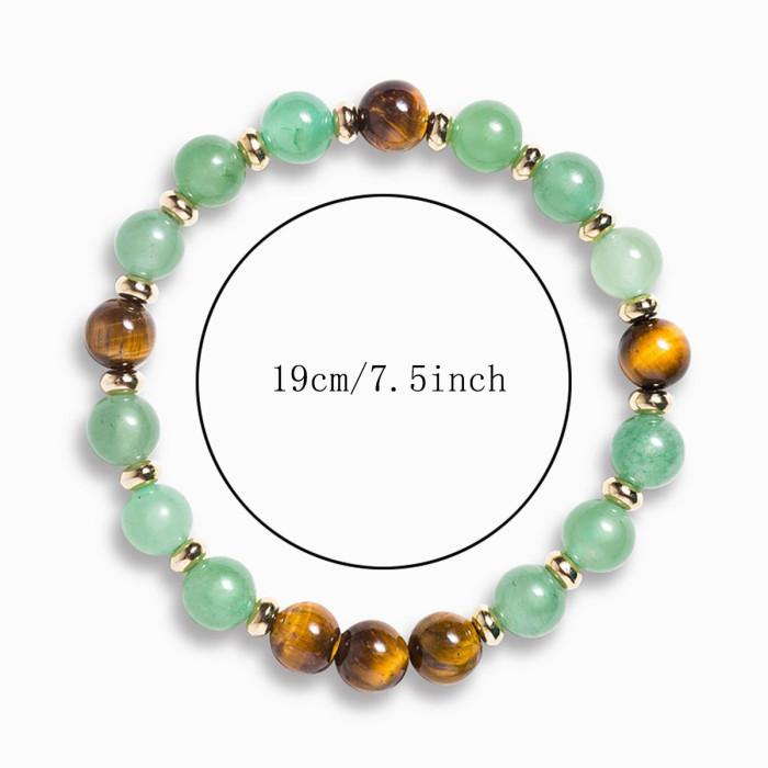 Cross-Border New Handmade High-End Green Aventurine Tiger Eye Stone Beads Without Card K Cross-Border Hot Item