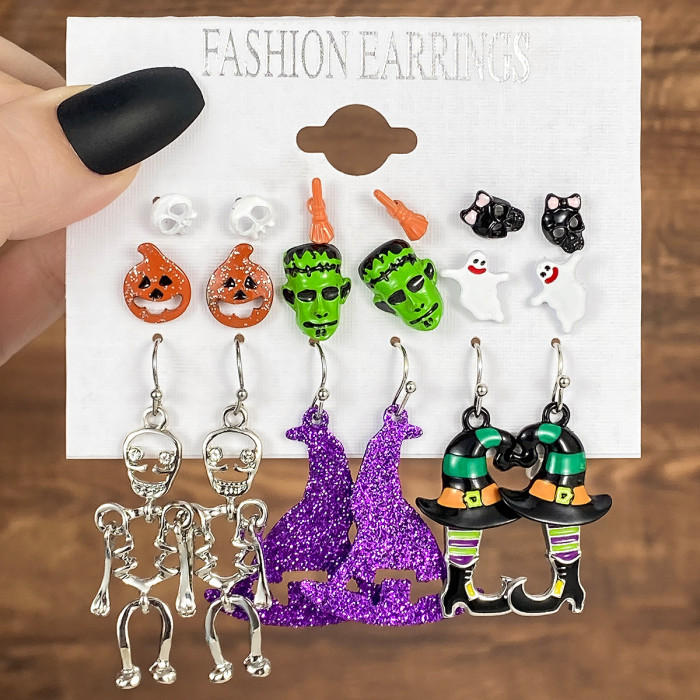 Halloween Earrings European Horror Funny Halloween Earrings Funny Pumpkin Earrings Halloween Party Supplies